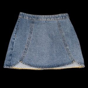 PACSUN WOMEN HIGH WAISTED TULIP MINI JEAN SKIRT